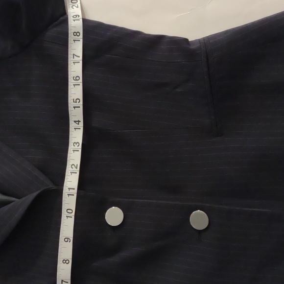 Women's pinstriped navy Tahari ASL suit blazer w/ 2 x pants size 6 - Picture 8 of 14